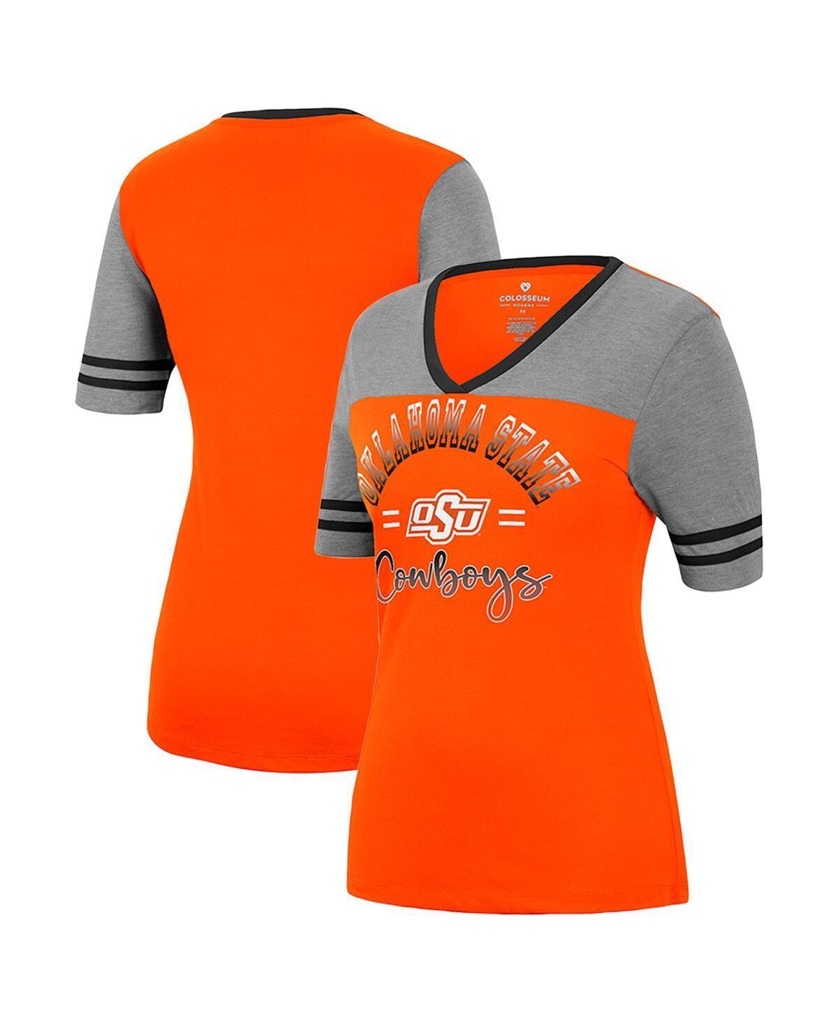 Womens Colosseum Orange Oklahoma State Cowboys There You Are V-Neck T-shirt - Orange Product Image