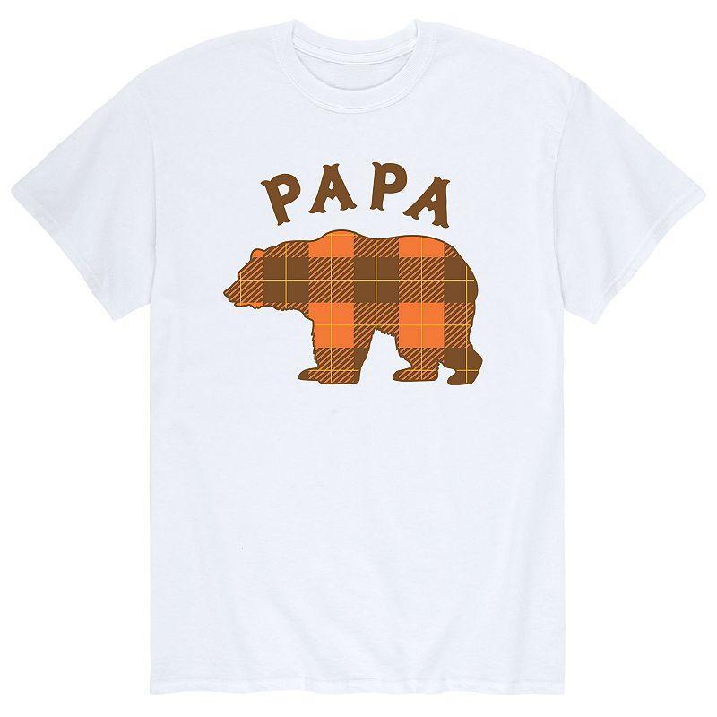 Mens Fall Bear Papa Tee White Product Image