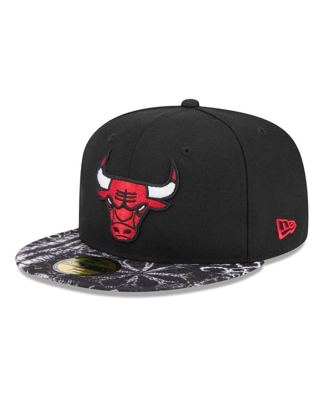 Mens New Era Black Chicago Bulls Coral Reef Visor 59FIFTY Fitted Hat Product Image