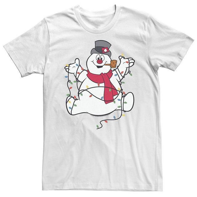 Big & Tall Frosty The Snowman Christmas Lights Portrait Tee, Mens Product Image