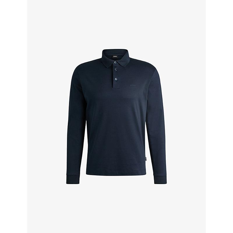 Polo Sweater In Virgin Wool With Embroidered Logo In Blue Product Image