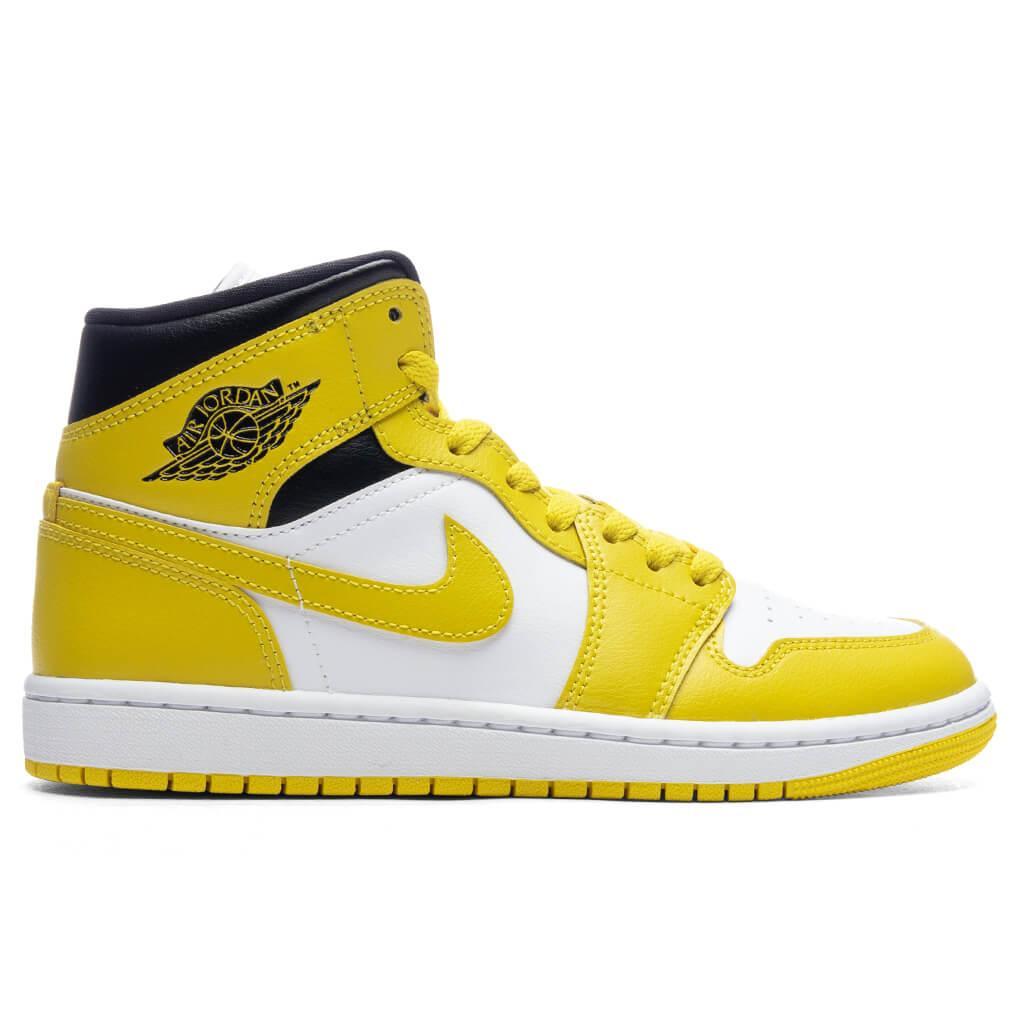 Air Jordan 1 Mid Women's - White/Vivid Sulfur/Black Female Product Image