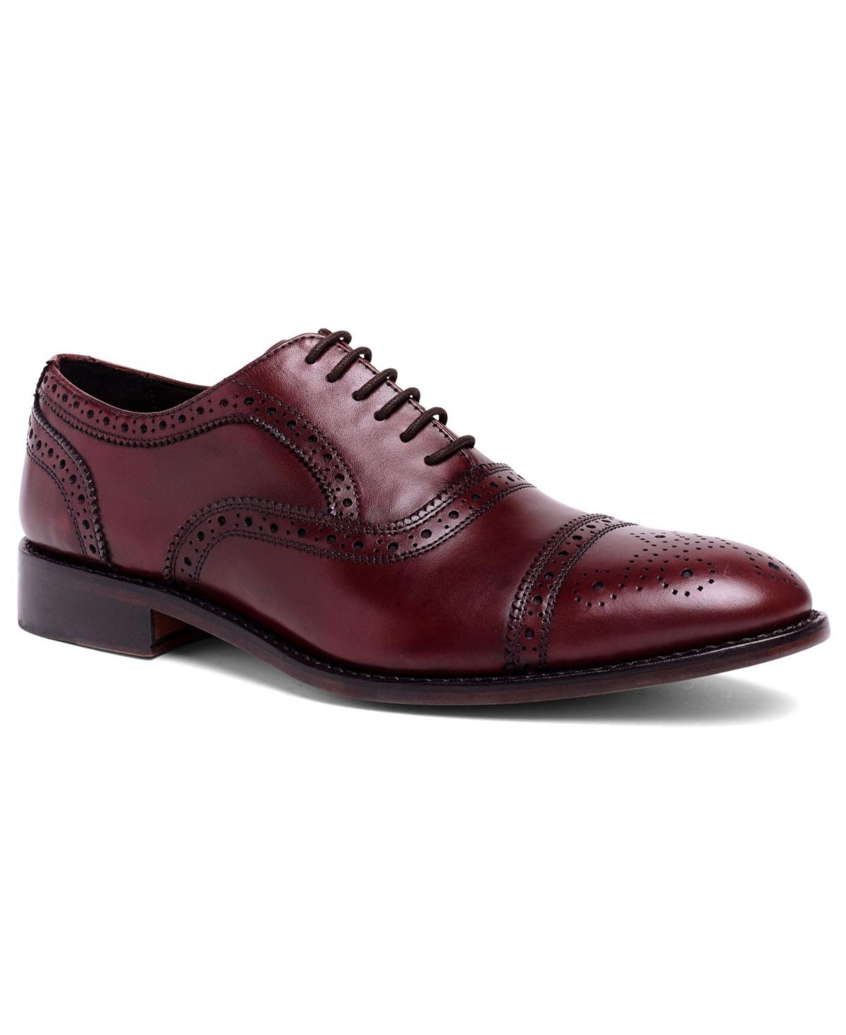 Anthony Veer Mens Ford Quarter Brogue Oxford Leather Sole Lace-Up Dress Shoe Product Image