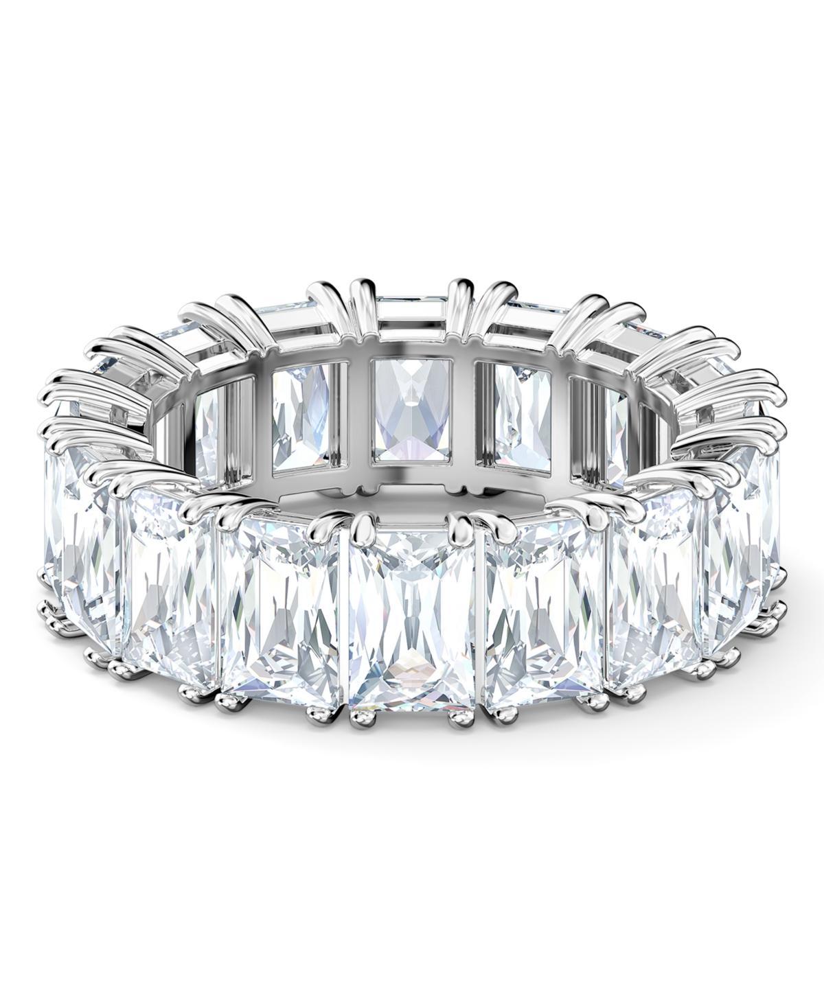 Womens Matrix Rhodium-Plated & Crystal Ring Product Image