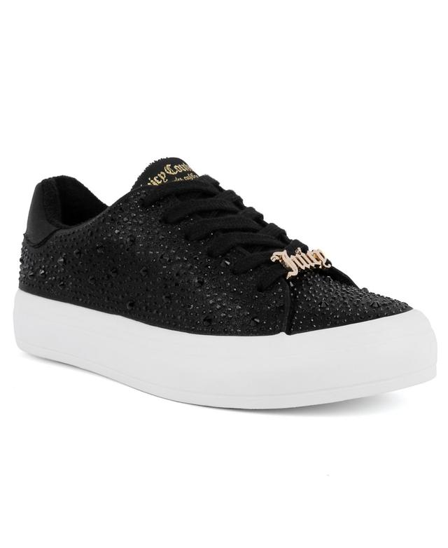 Juicy Couture Womens Alanis B Rhinestone Lace-Up Platform Sneakers Product Image