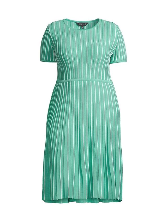 Womens Striped Knit Midi-Dress Product Image