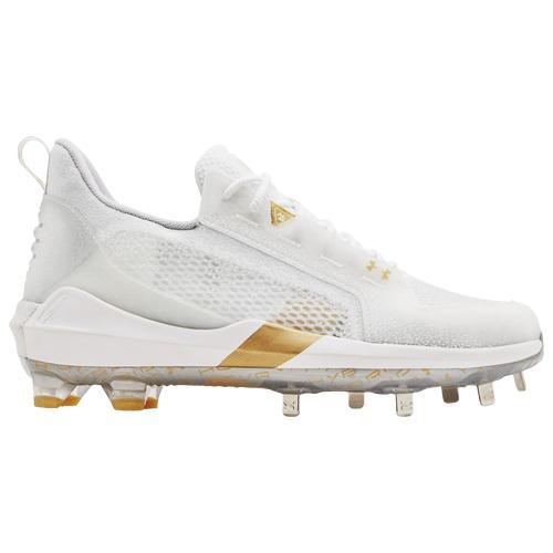 Under Armour Mens Harper 6 Low ST - Baseball Shoes White/Halo Gray/Metallic Gold Product Image