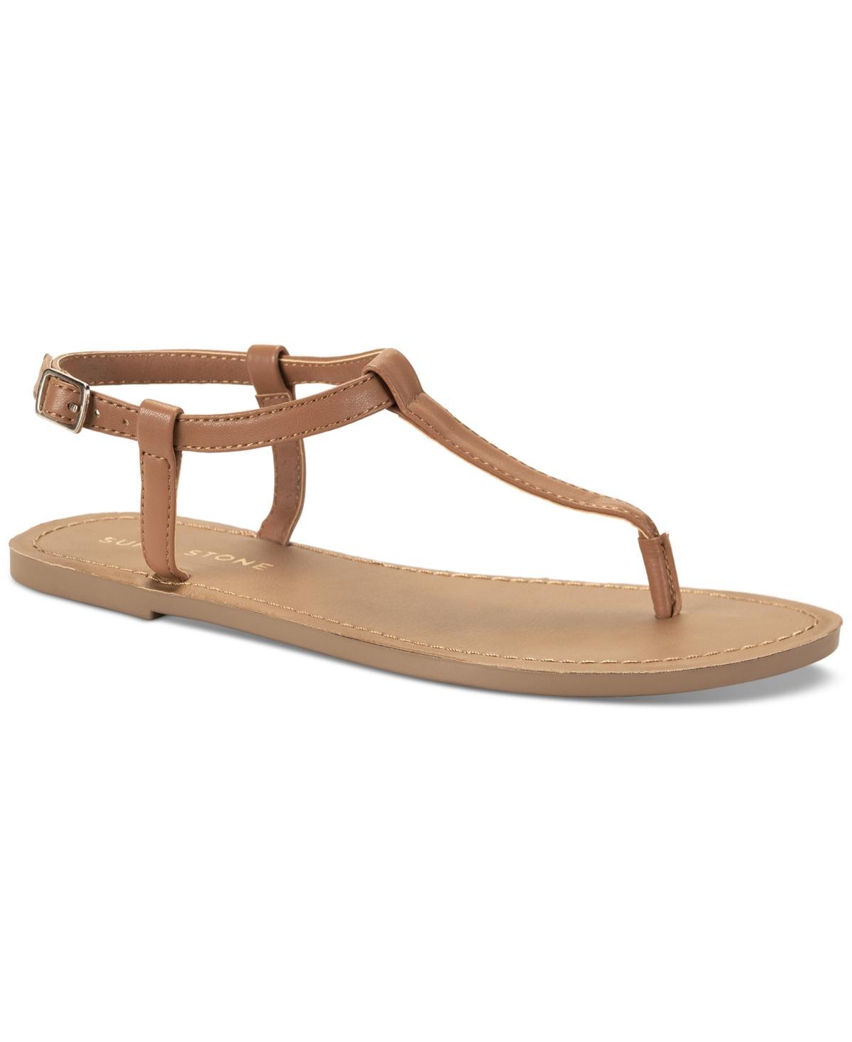 Sun + Stone Krisleyy T-Strap Slingback Flat Sandals, Created for Macys Product Image