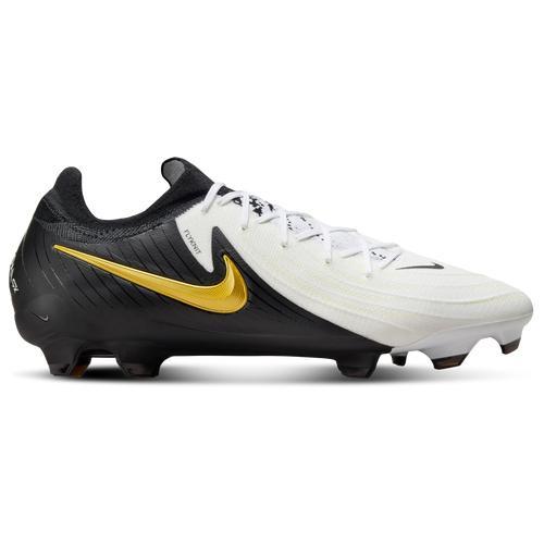 Nike Mens Nike Phantom GX II Pro FG - Mens Soccer Shoes White/Black/Metallic Gold Coin Product Image