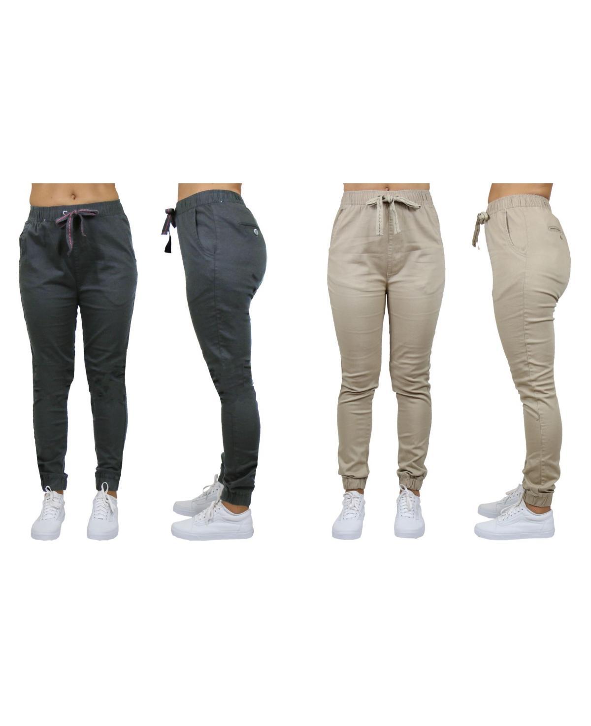 Galaxy By Harvic Womens Basic Stretch Twill Joggers, Pack of 2 Product Image