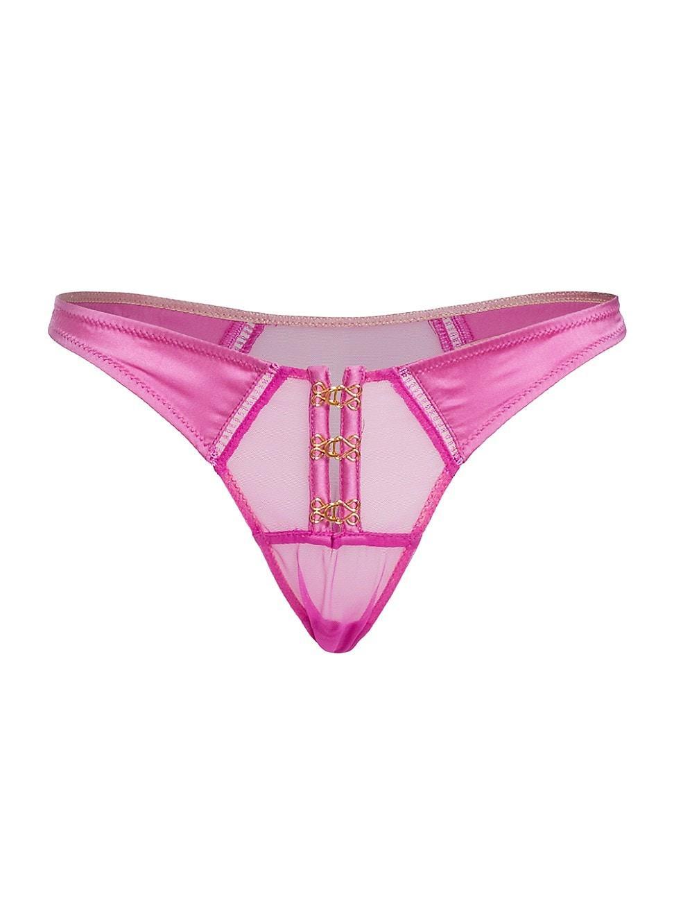 Womens Temptress Hook-And-Eye Mesh Thong Product Image