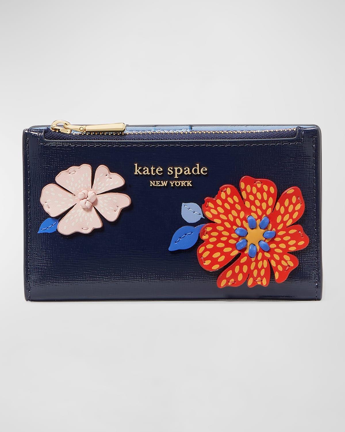Kate Spade Dottie Bloom Flower Applique Small Slim Bifold Wallet Product Image
