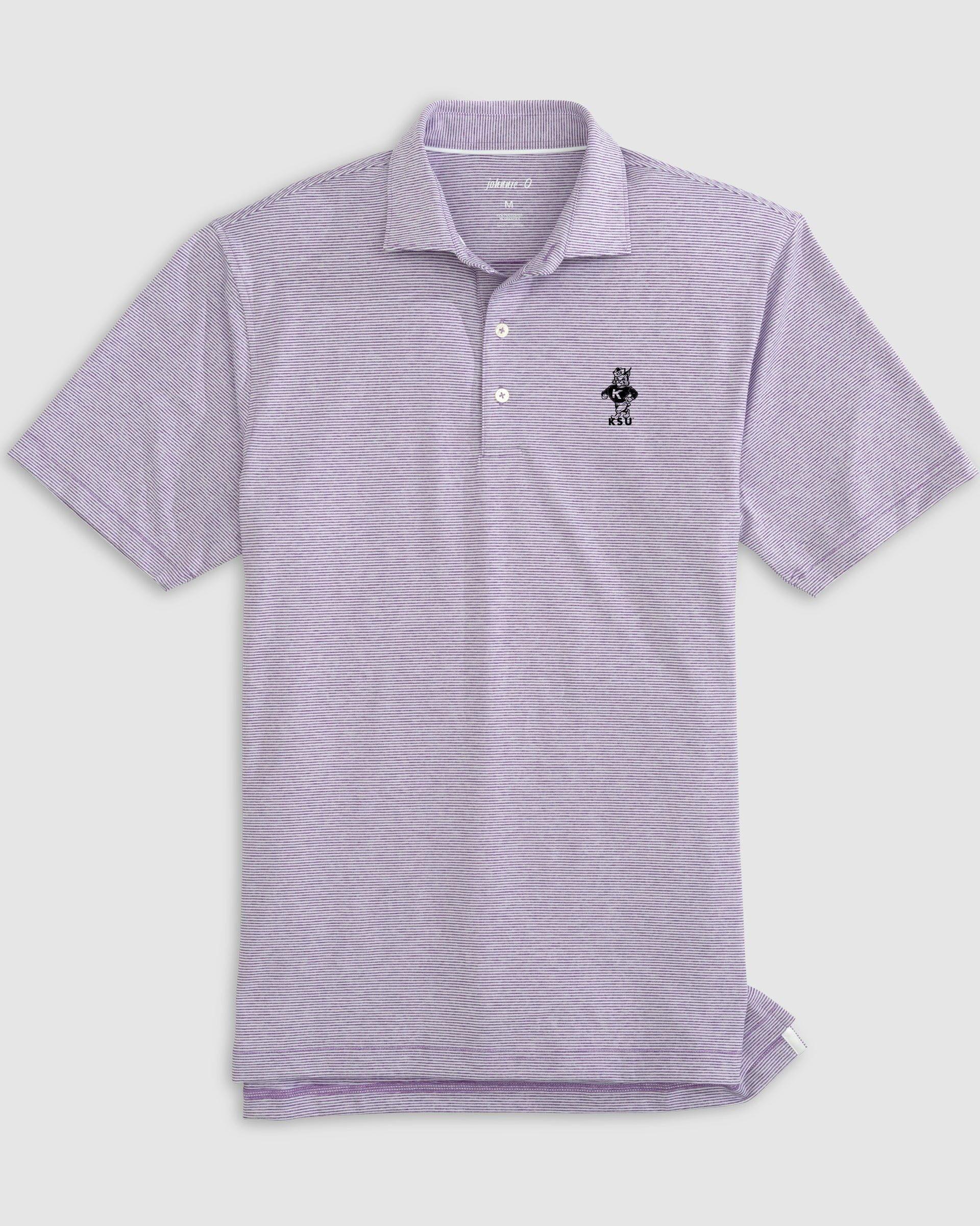 Kansas State Lyndon Striped Jersey Performance Polo - Vintage Logo Male Product Image