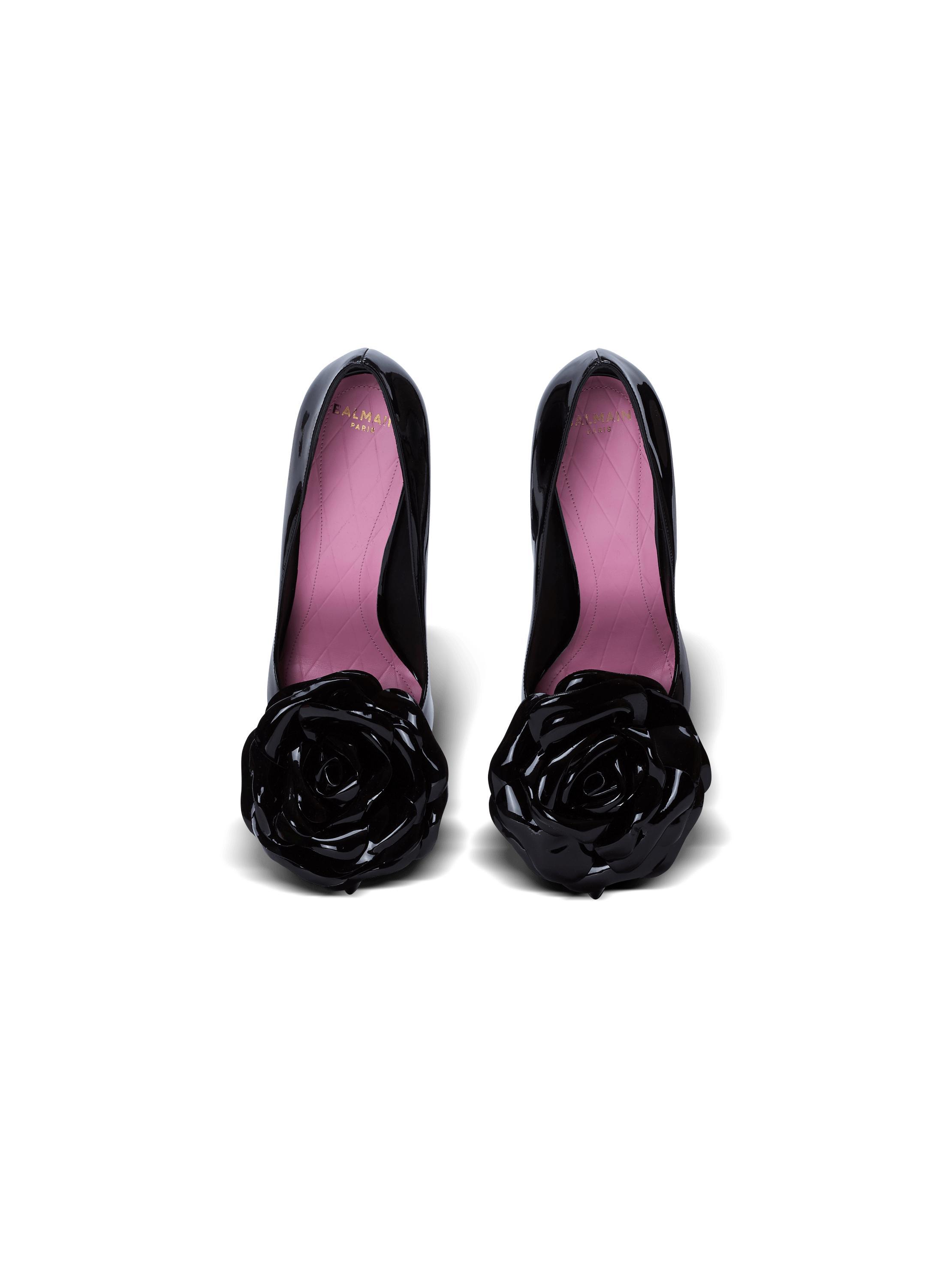 Patent leather Ruby pumps with flower detail Product Image