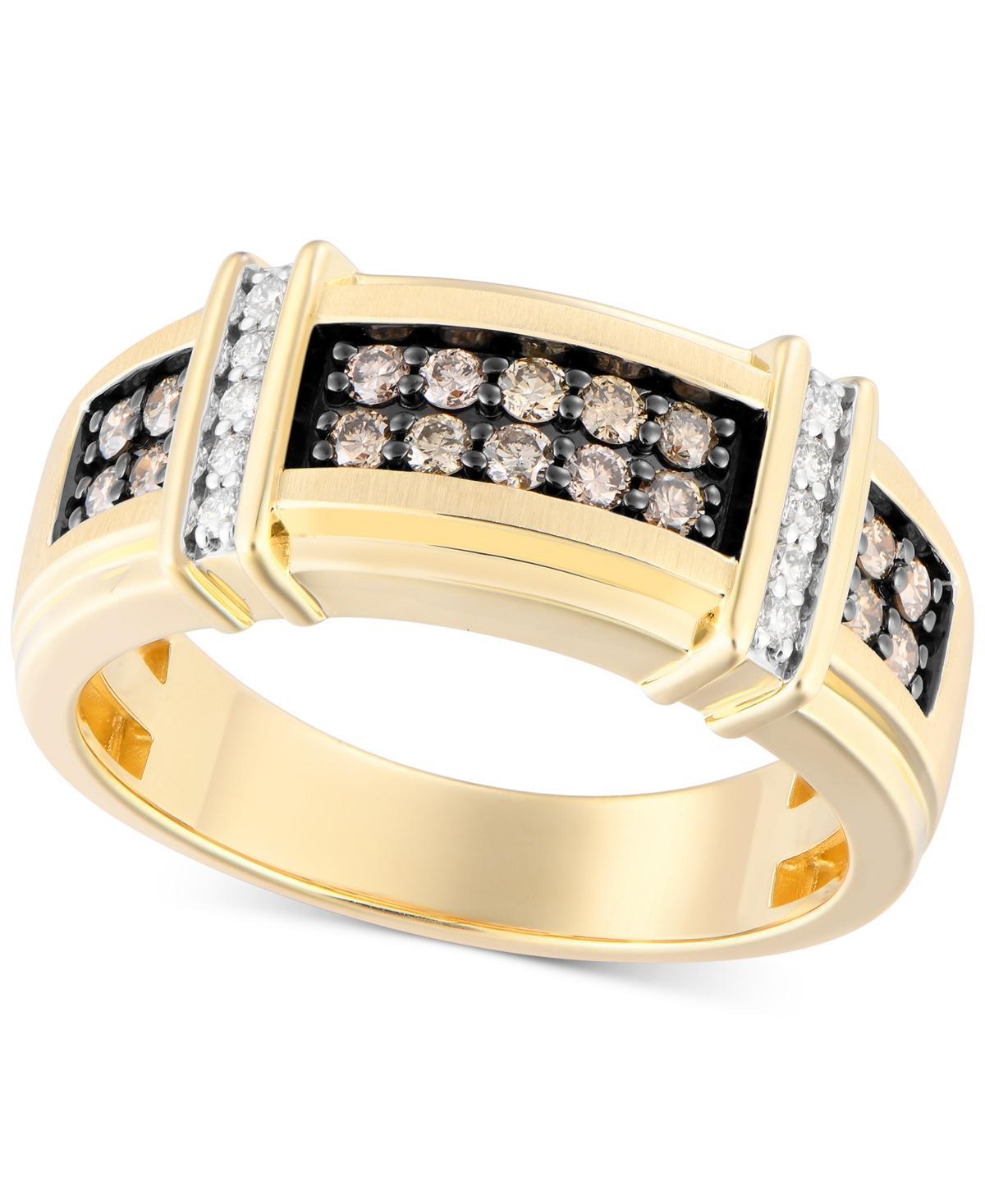 Mens Black & White Diamond Ring (1/2 ct. t.w.) in 10k Gold Product Image