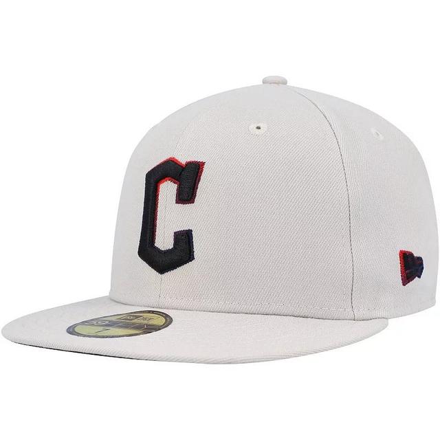 Men's New Era Khaki Cleveland Guardians Stone Dim Undervisor 59FIFTY Fitted Hat Product Image