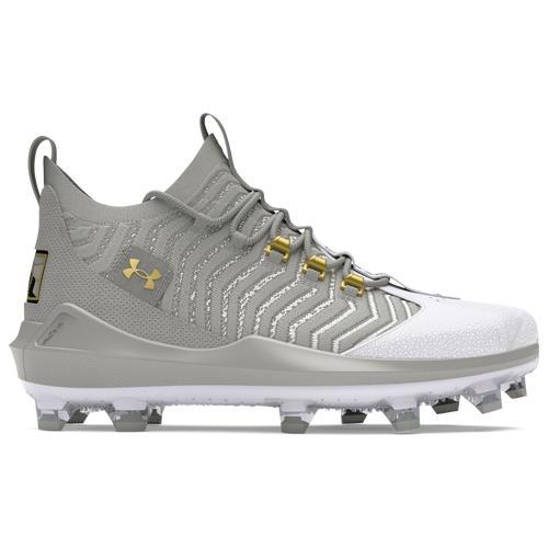 Under Armour Mens Under Armour Harper 9 Pro TPU - Mens Baseball Shoes Baseball Grey/Baseball Grey/Metallic Gold Product Image