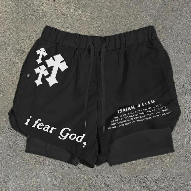 Sopula I Fear God 41 10 Double Layer Men's Gym Shorts Product Image