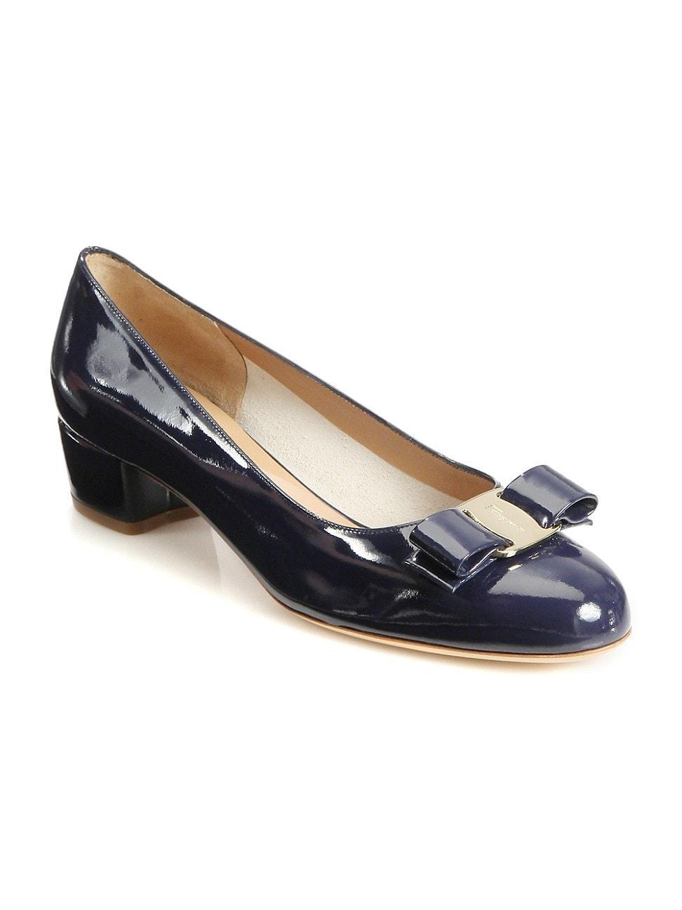 Vara Bow Leather Low Pumps Product Image