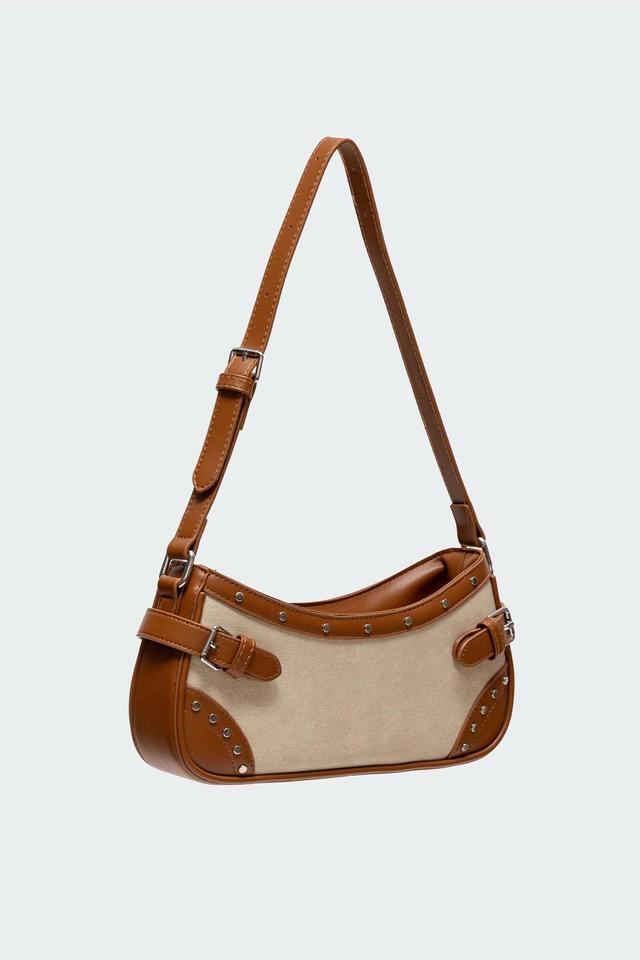 Two-Toned Faux Leather Shoulder Bag Product Image