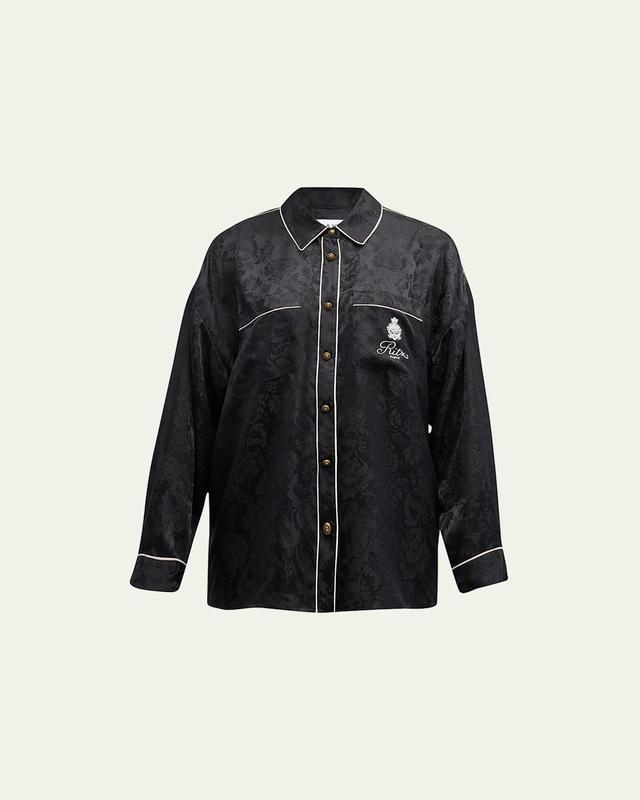 FRAME x Ritz Paris Floral Silk Button-Front Shirt Product Image