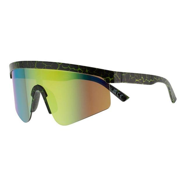 Mens Cali Blue Plastic Shield Rectangle Sunglasses Product Image