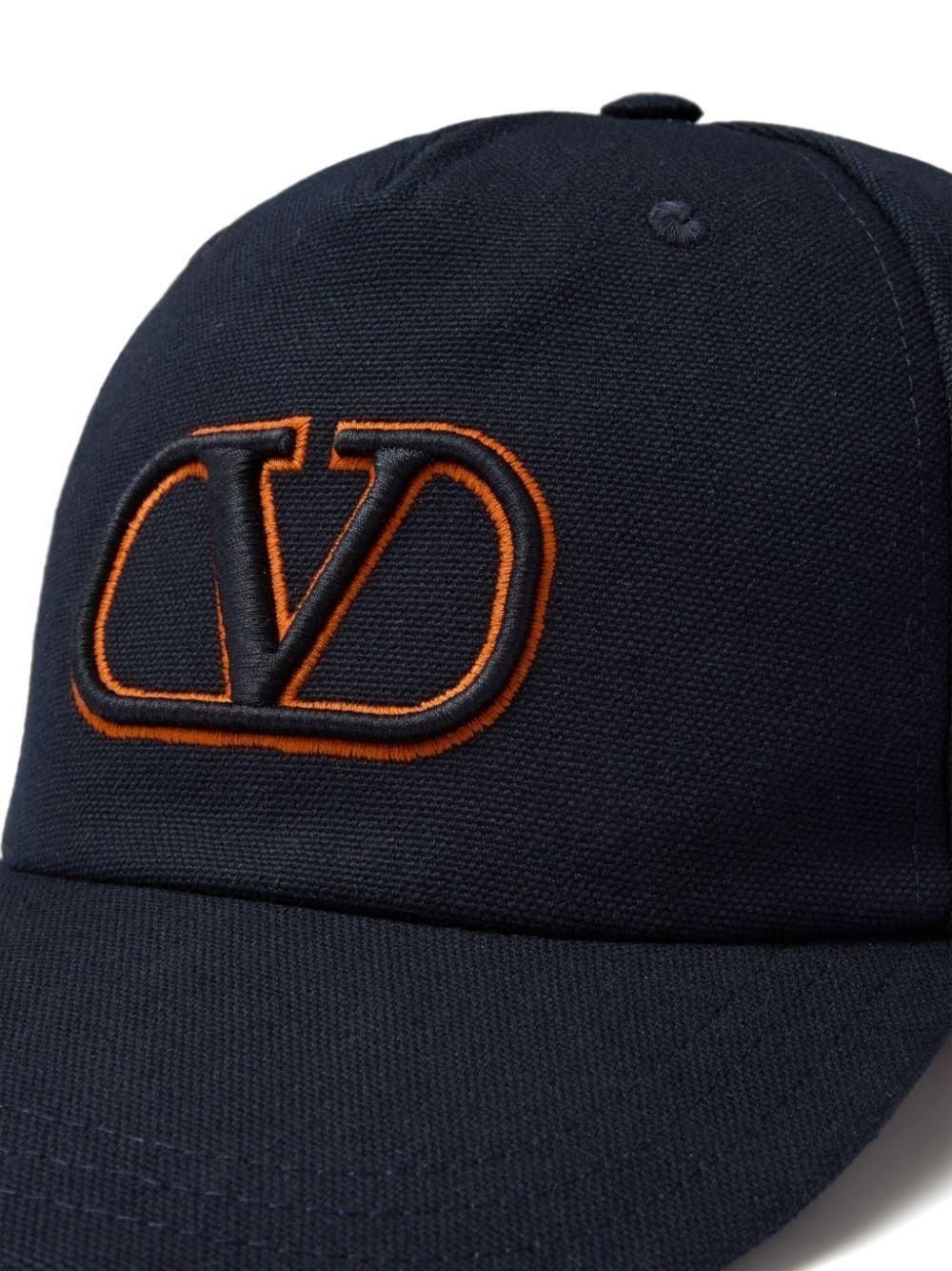 Vlogo Signature Cotton Cap In Blue Product Image