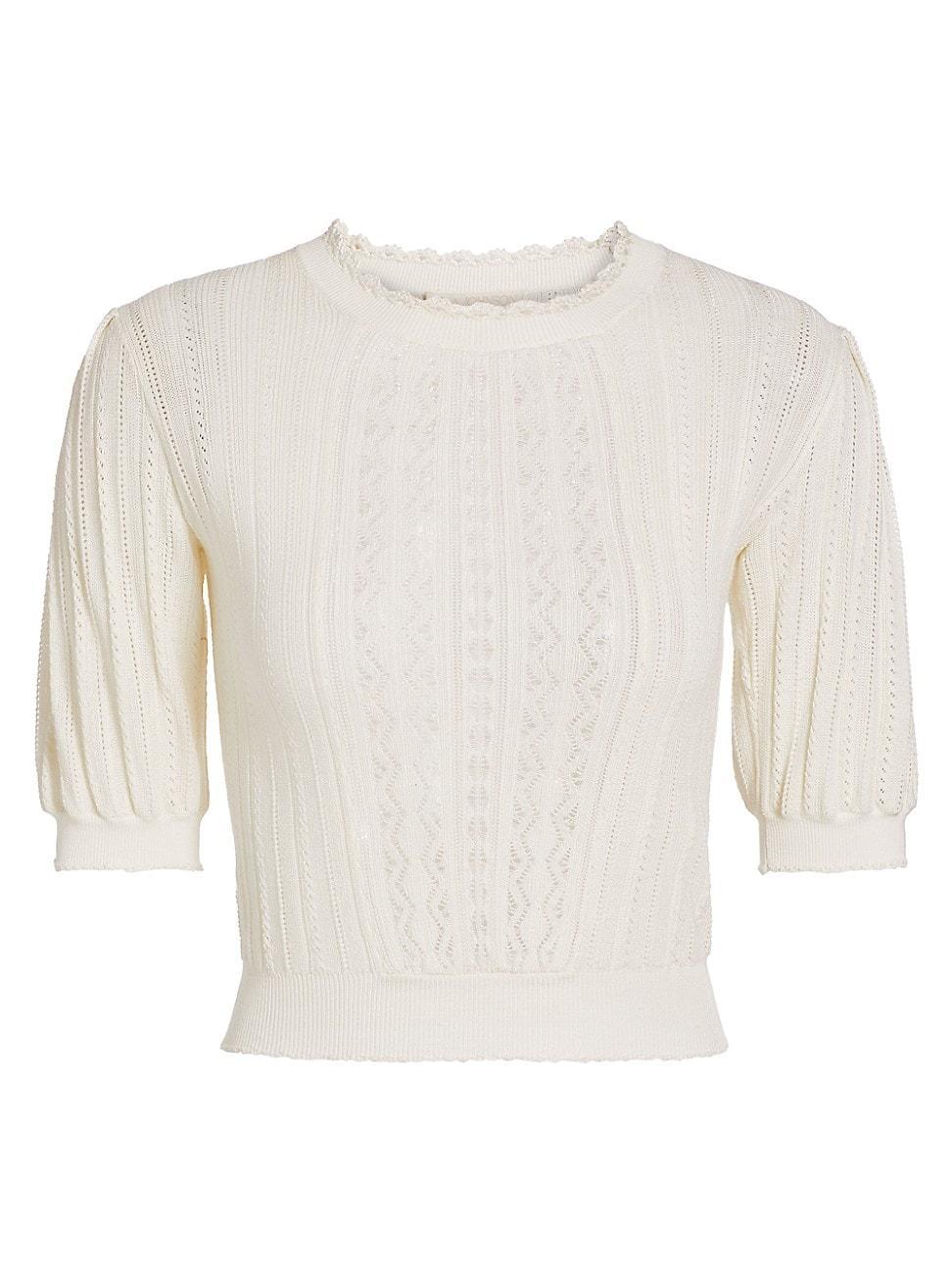 Womens Gemma Silk-Cotton Pointelle Top Product Image