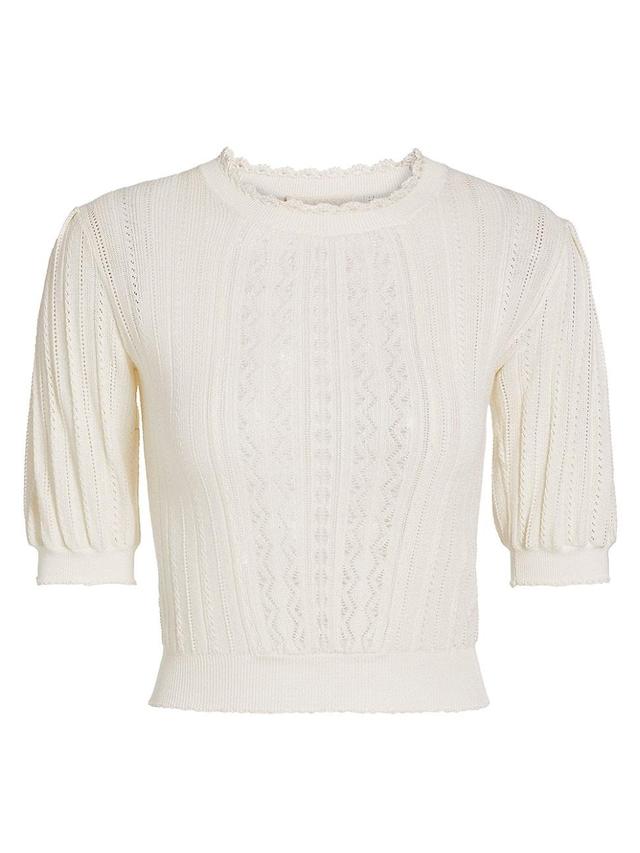 Womens Gemma Silk-Cotton Pointelle Top Product Image