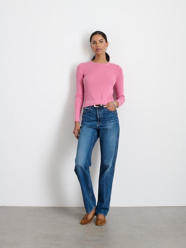 Ava Long-Sleeve Sweater tee In Extra Fine Merino Product Image