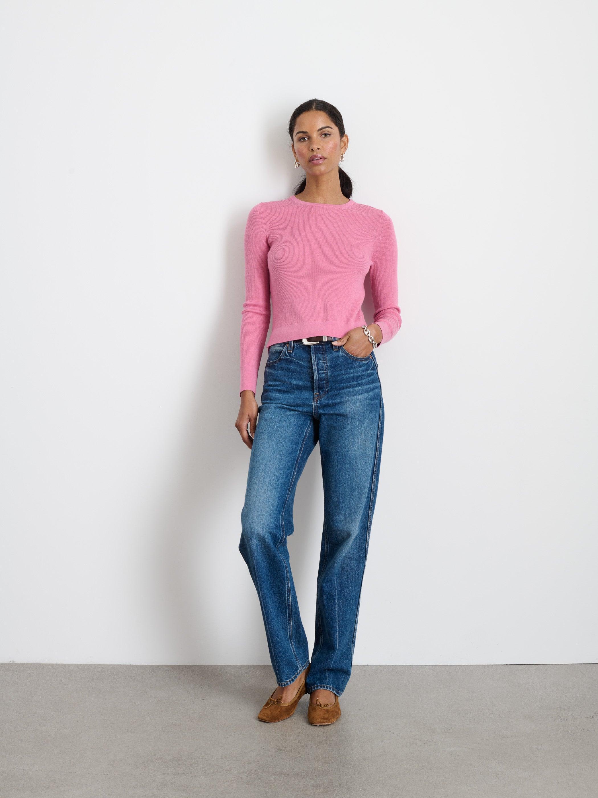 Ava Long-Sleeve Sweater Tee In Extra Fine Merino Female Product Image