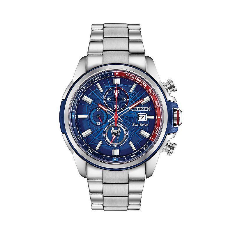 Marvel Spider-Man Mens Chronograph Watch by Citizen Silvertone Product Image