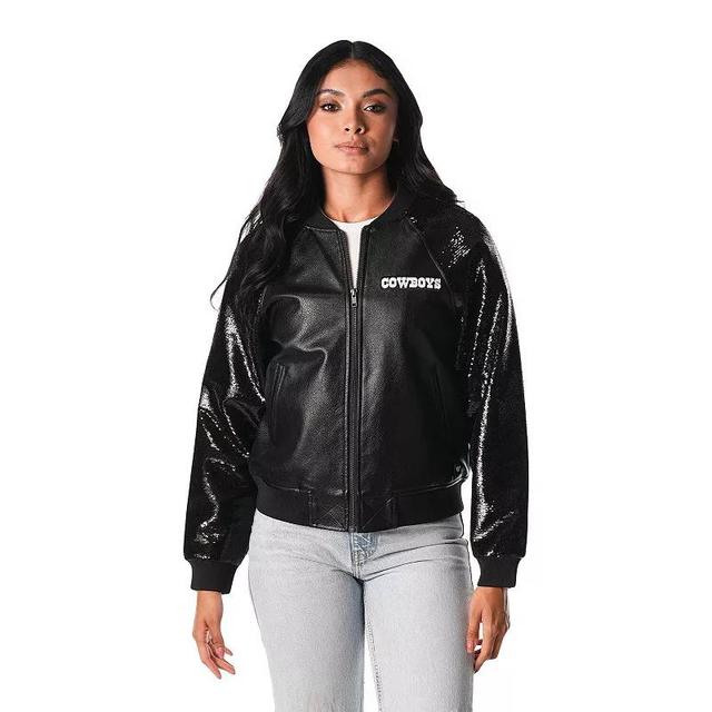 Womens The Wild Collective Dallas Cowboys Sequin Full-Zip Jacket Product Image