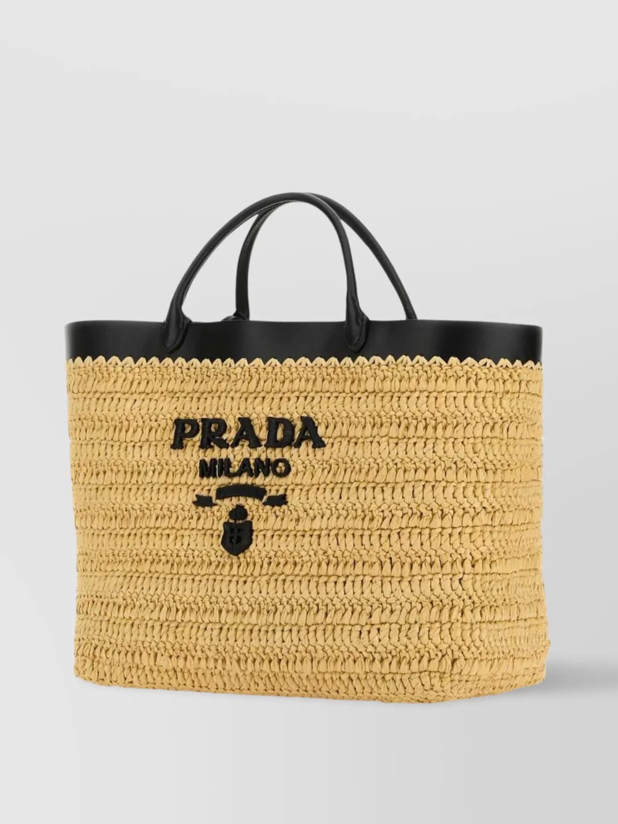 Raffia Shopping Bag Silhouette Structured In Brown Product Image