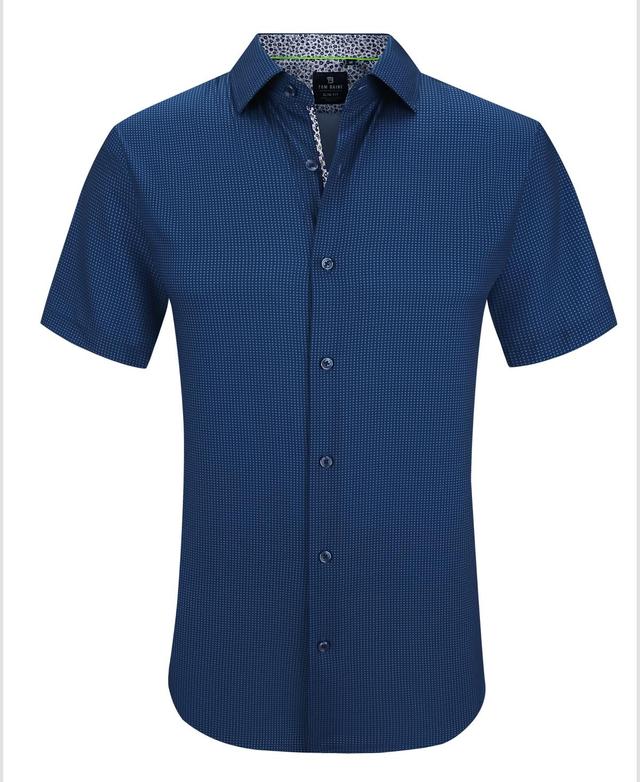 Tom Baine Mens Slim Fit Short Sleeve Performance Stretch Button Down Dress Shirt Product Image