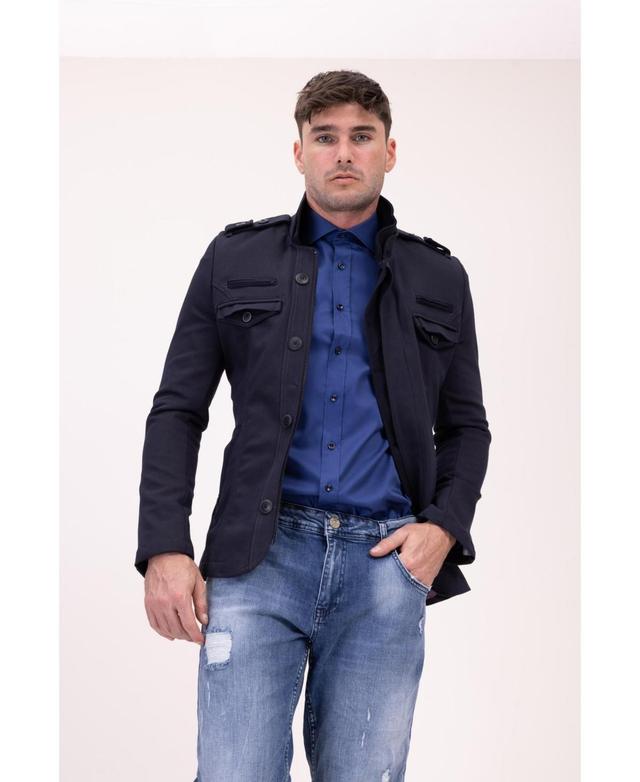 Ron Tomson Mens Modern Epaulette Shoulder Sports Jacket Product Image