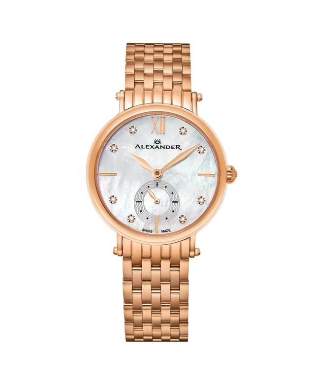 Alexander Womens Roxana Rose-Gold Stainless Steel , Mother of Pearl Dial , 34mm Round Watch Product Image