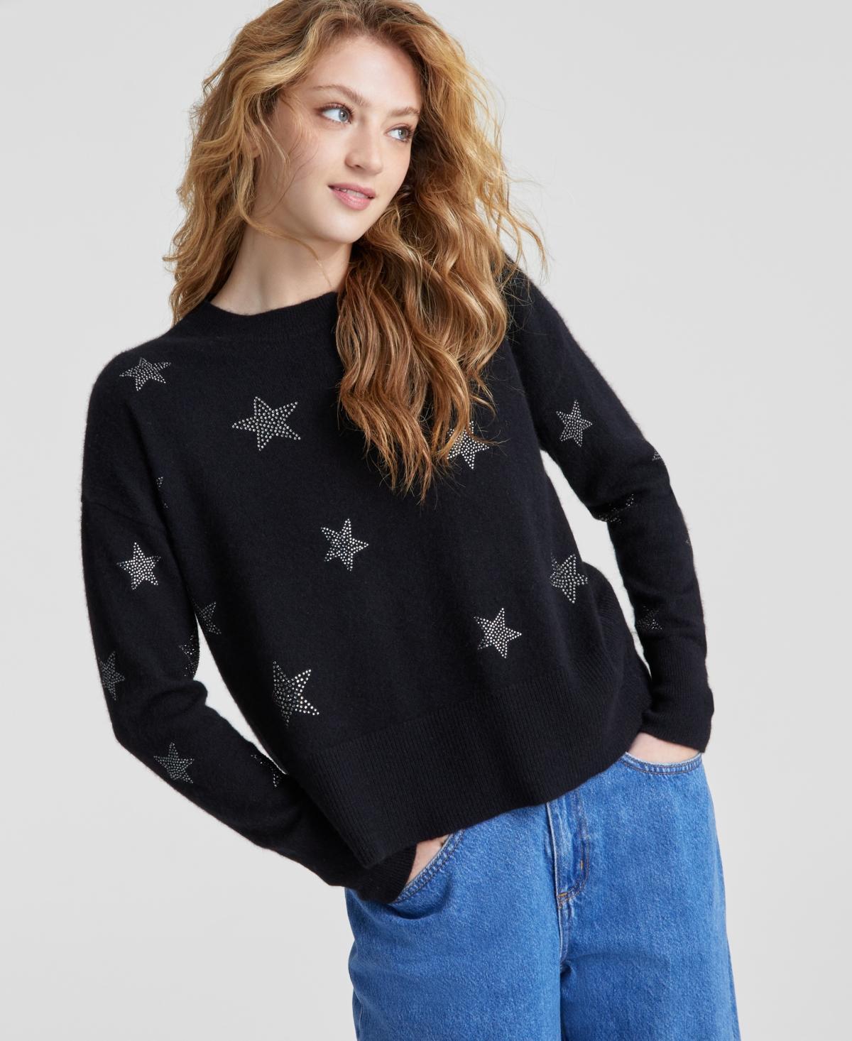 Charter Club Womens Embellished Star Long-Sleeve 100% Cashmere Sweater, Created for Macys Product Image