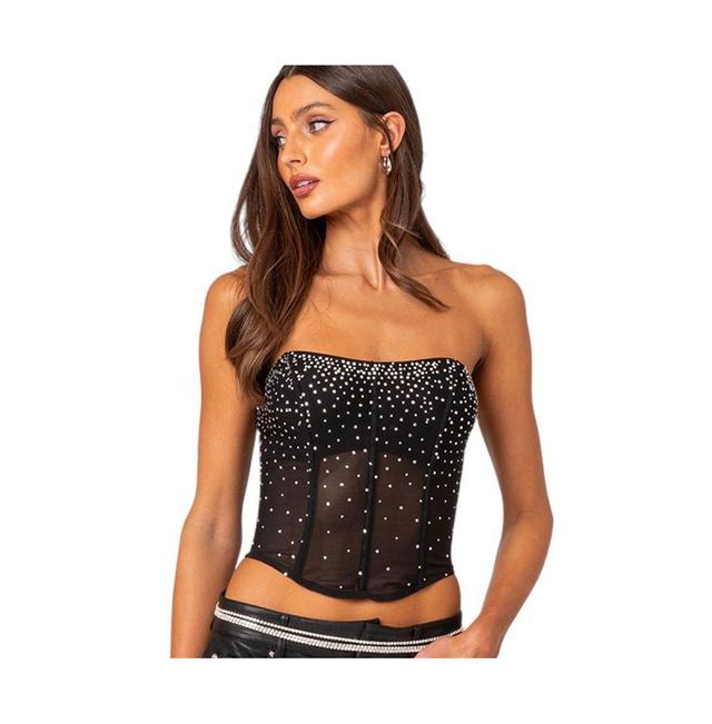 Womens Sheer rhinestone corset top Product Image