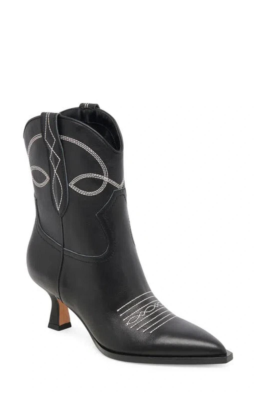 DOLCE VITA Angel Pointed Toe Western Boot In Black Leather product image