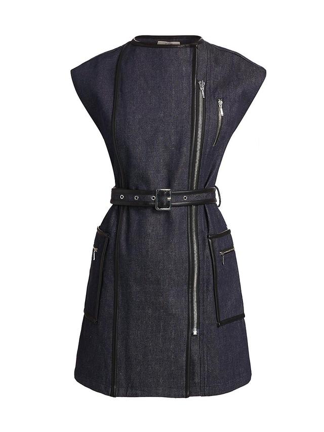 Womens Devon Denim Zip Minidress Product Image