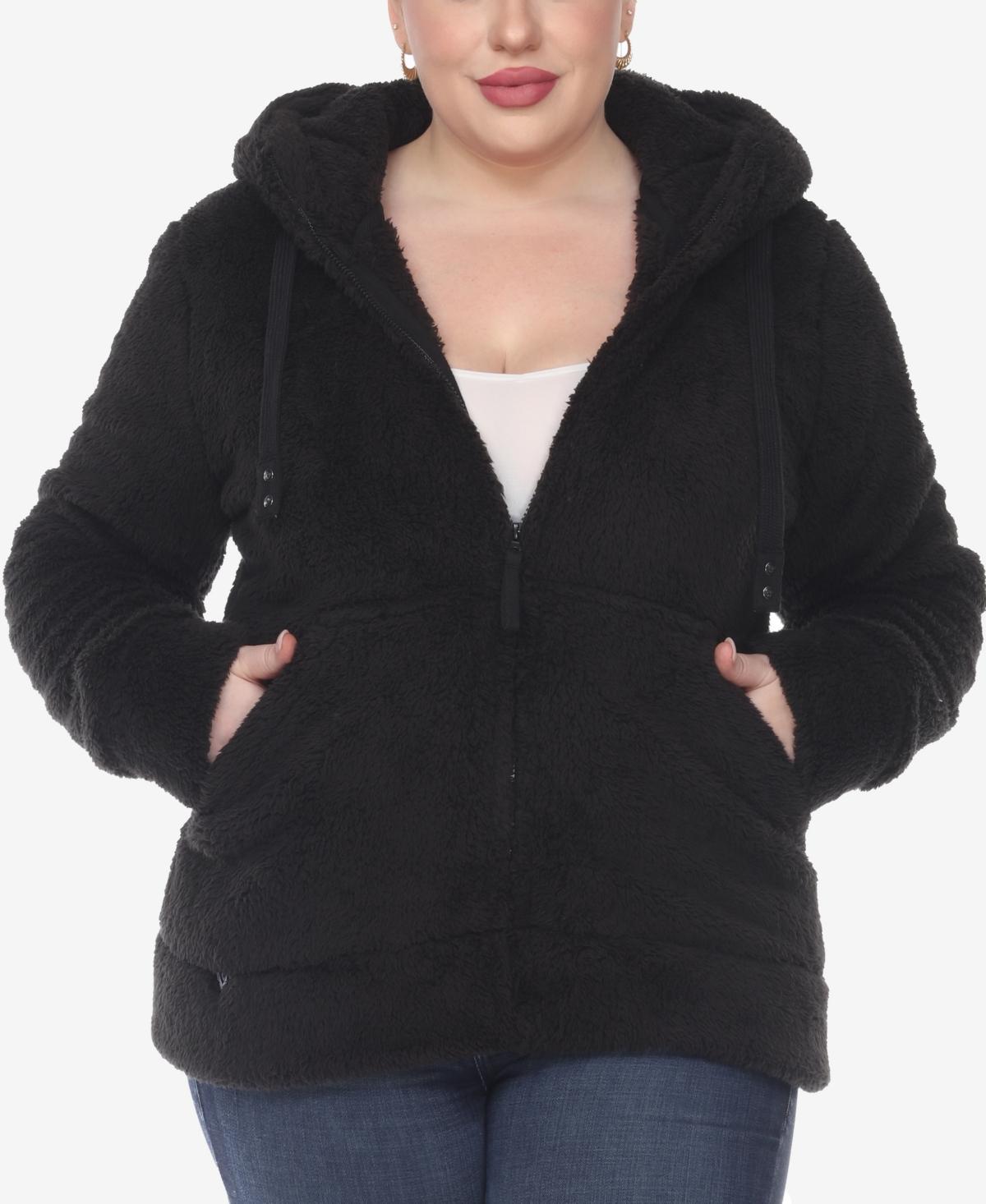 White Mark Plus Size Hooded Sherpa Jacket Product Image