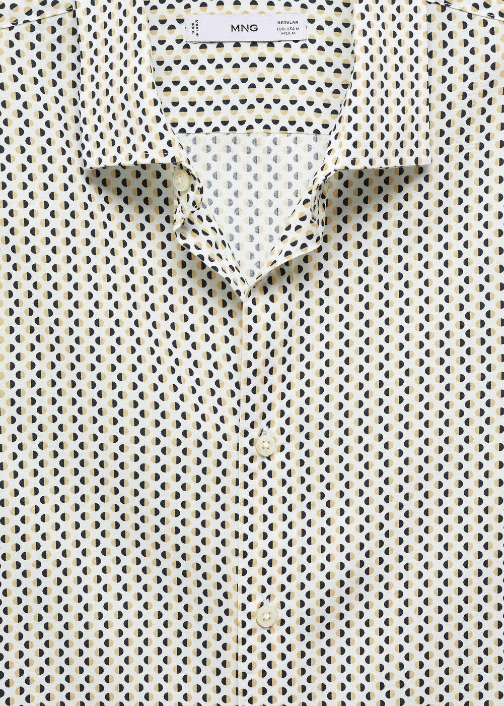 MANGO MAN - Short-sleeve polka-dot shirt redMen Product Image