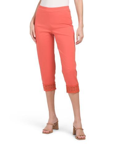 Lace Hem Capris for Women Product Image