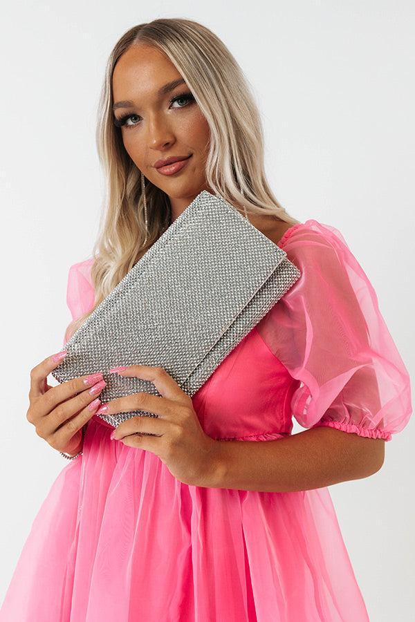 Fabulous Time Rhinestone Clutch In Silver Product Image