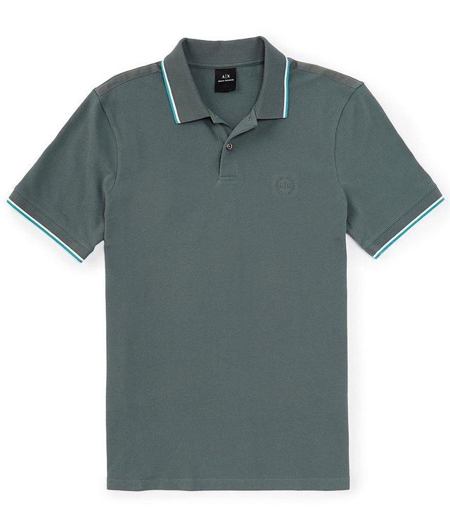 Armani Exchange Tipped Pique Short Sleeve Polo Shirt Product Image