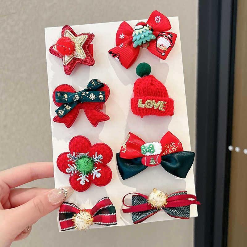 Set of 5: Christmas Bow / Floral / Beanie Hair Clip (Various Designs) Product Image