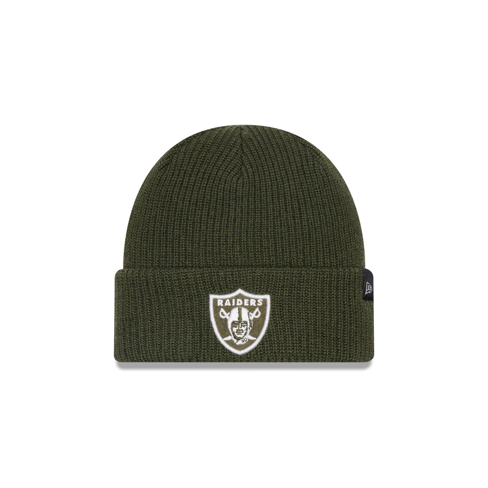 Las Vegas Raiders Green Merino Wool Knit Beanie Male Product Image