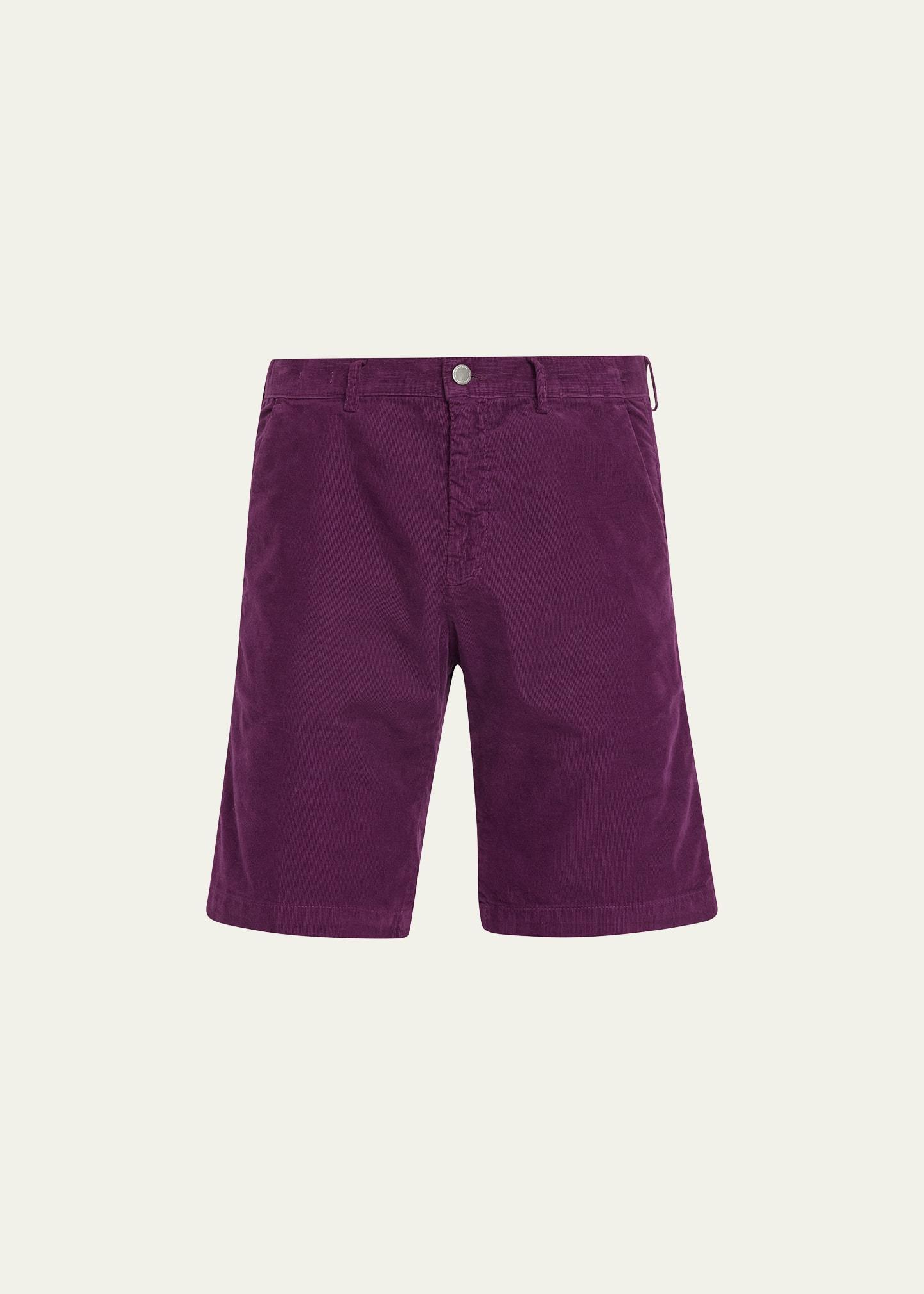 Massimo Alba Men's Flat Front Corduroy Shorts  - PLUM - Size: 52R EU (41R US) Product Image