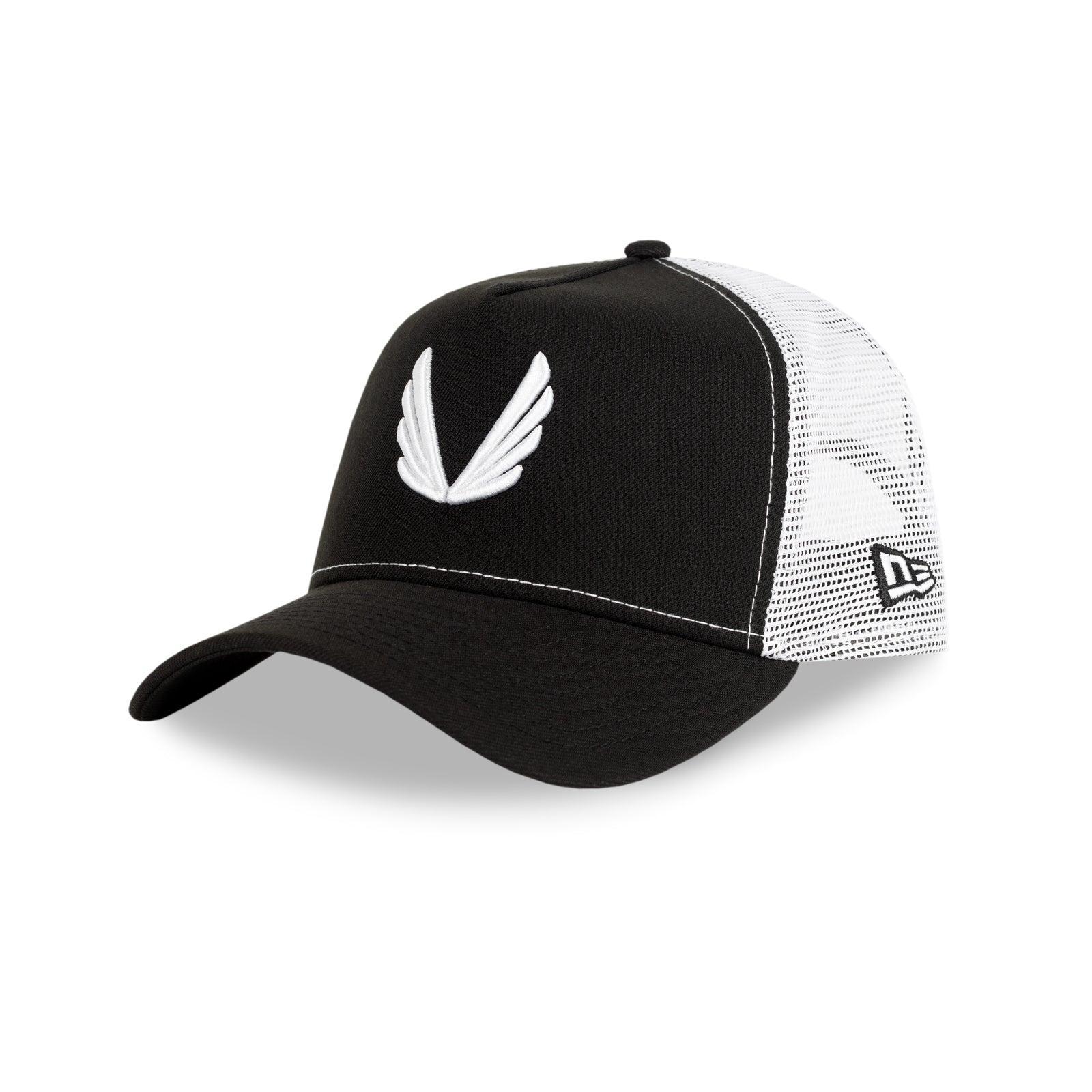 New Era 9Forty A-Frame Trucker Hat - Black/White “Wings” Product Image